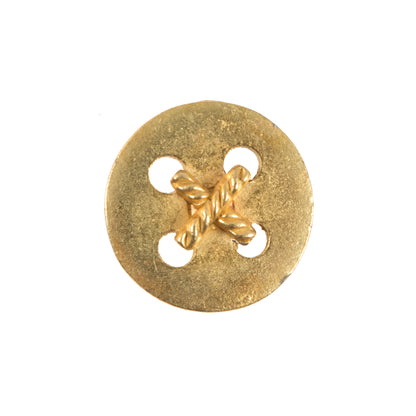 Gold Metal Criss Cross Button - 36L/23mm