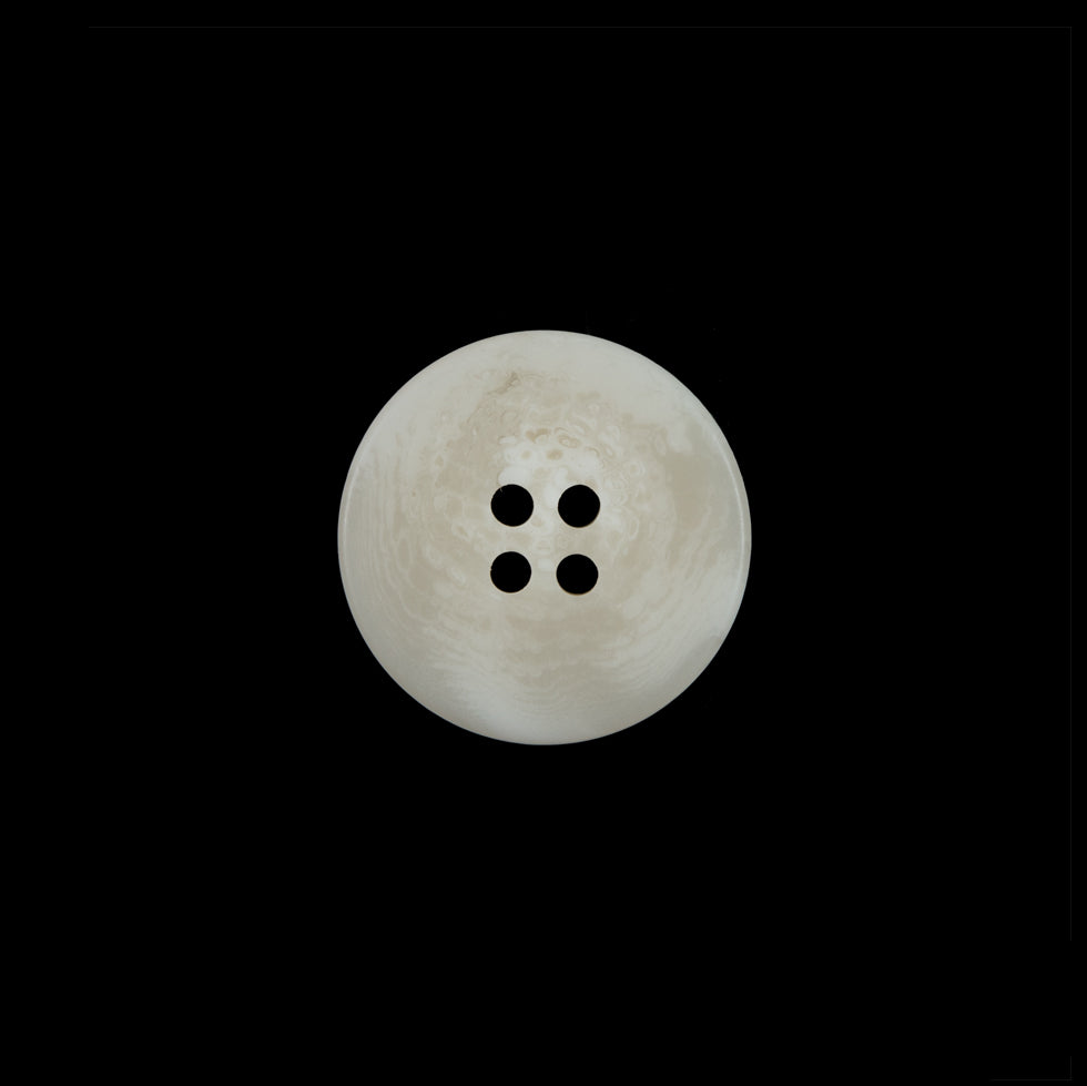 Ivory and Beige Swirl 4-Hole Plastic Button - 24L/15mm