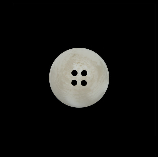 Ivory and Beige Swirl 4-Hole Plastic Button - 24L/15mm