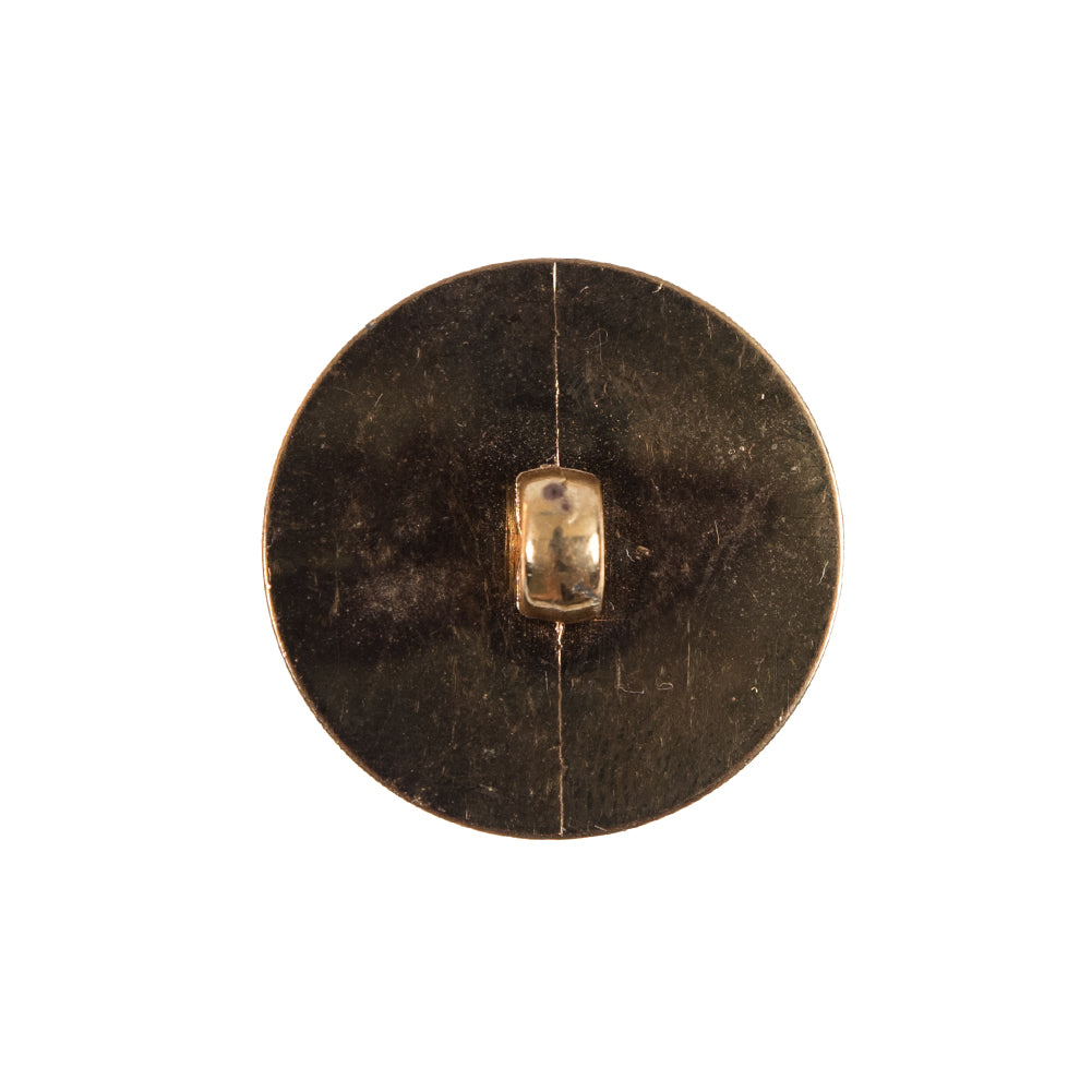Ivory Pearlized & Gold Rim Plastic Button - 36L/23mm Detail