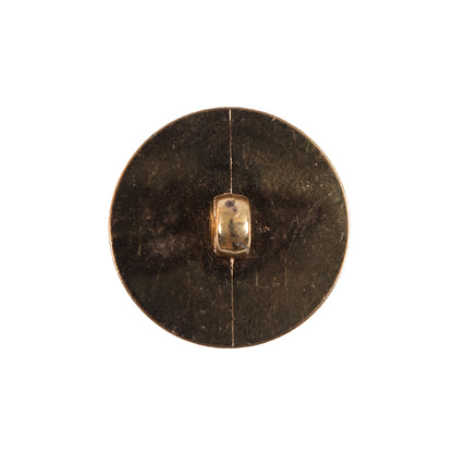 Ivory Pearlized & Gold Rim Plastic Button - 36L/23mm Detail