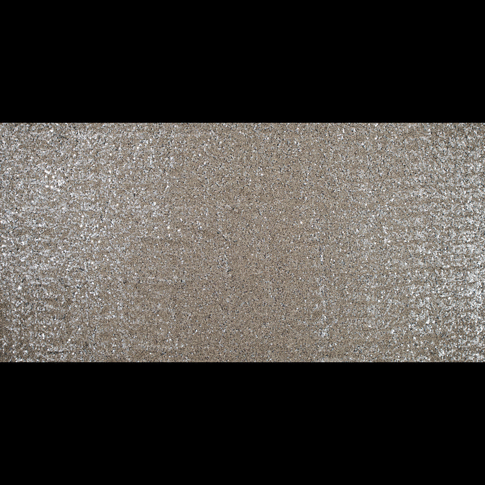 Jay Godfrey Pale Gold All-Over Circle Sequins Fabric on a Black Mesh Full