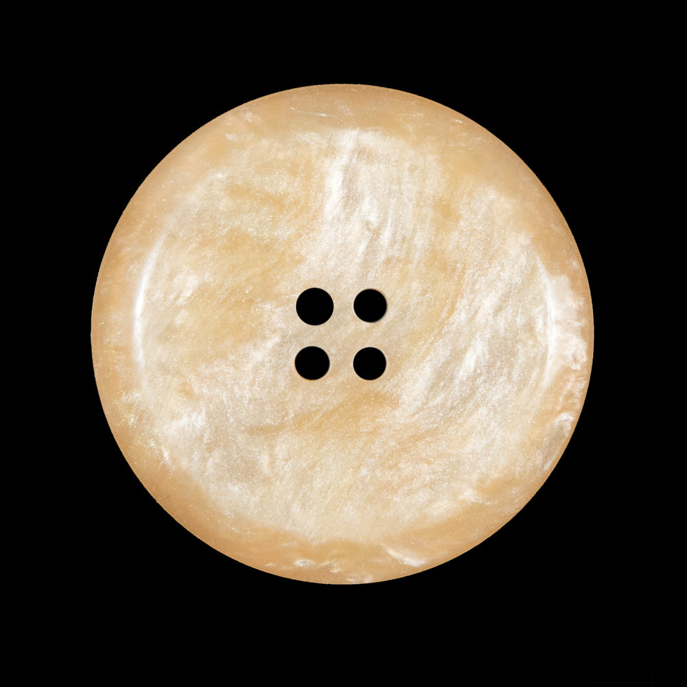 Beige Iridescent 4-Hole Plastic Button - 44L/28mm - Detail