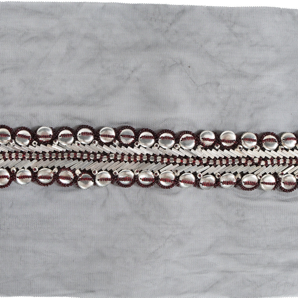 Fancy Beaded Metal Trim - 2.75" Detail