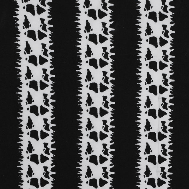 Black and White Abstract Awning Stripes on a Stretch Double Knit