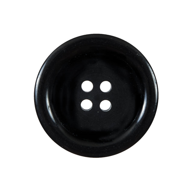 4-Hole Black Rimmed Plastic Button - 40L/25.5mm