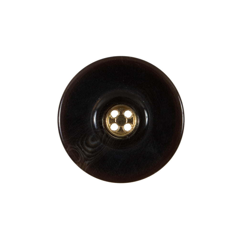 Black and Gold Concaving Plastic Button - 36L/23mm Detail