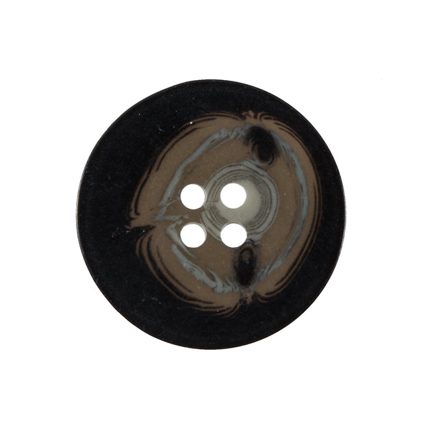 Black and Brown Plastic Button - 40L/25mm