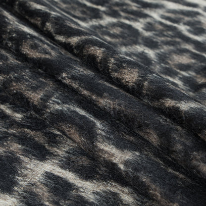 Cavalli Black and Oyster White Animalistic Alpaca Coating - Folded