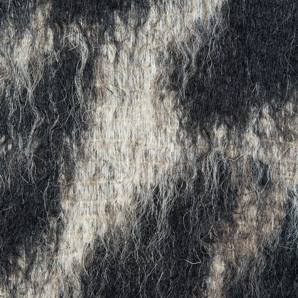 Cavalli Black and Oyster White Animalistic Alpaca Coating - Detail