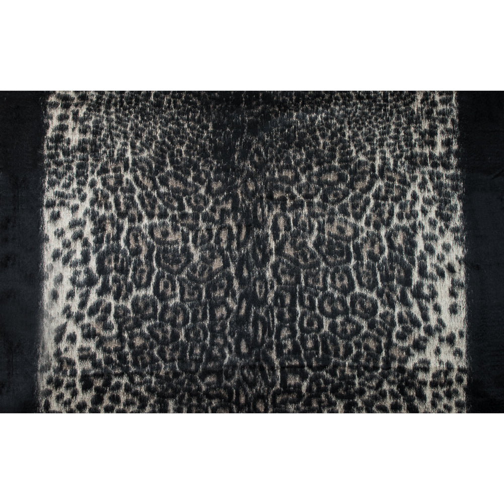 Cavalli Black and Oyster White Animalistic Alpaca Coating - Full