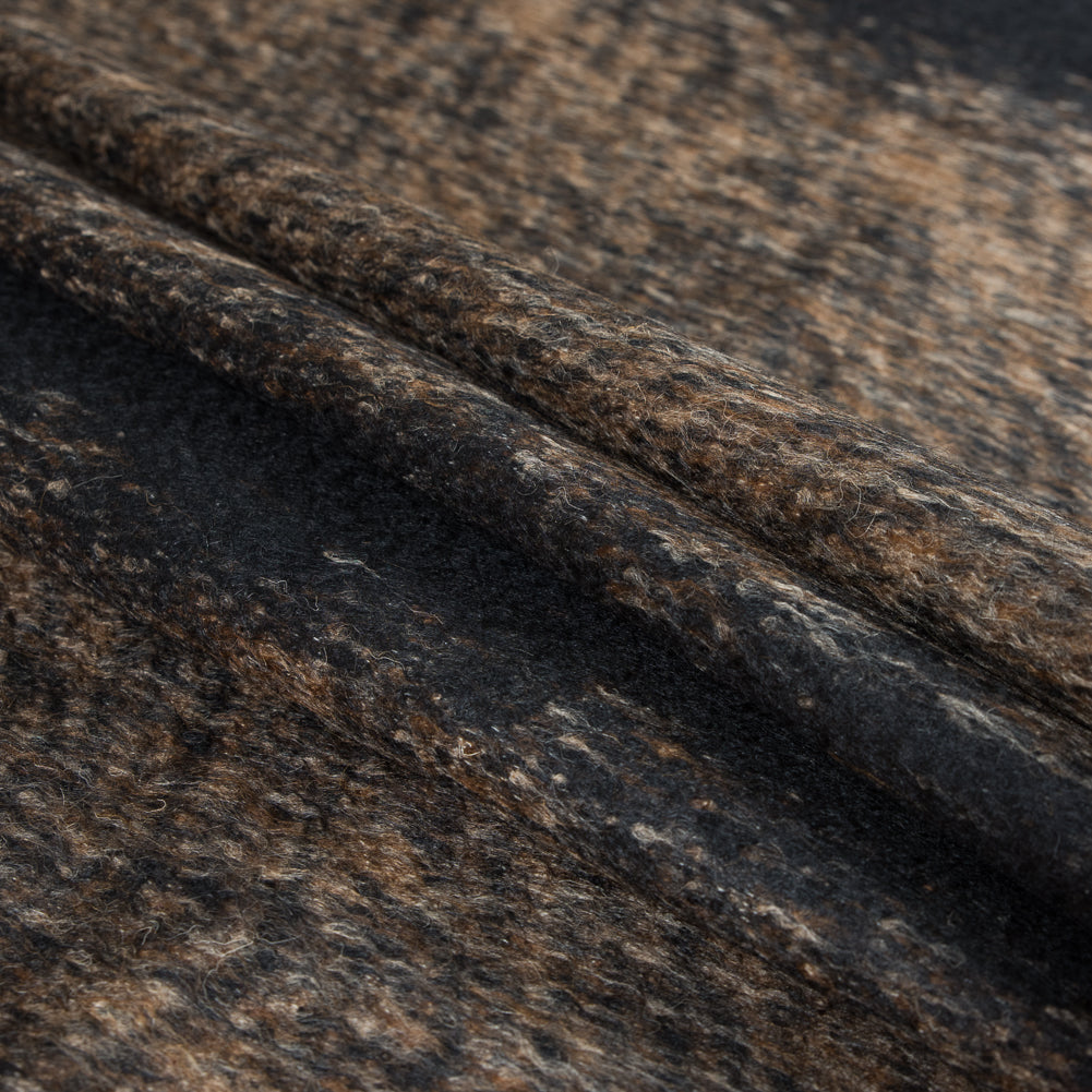 Cavalli Black and Dachshund Brown Alpaca Coating Folded