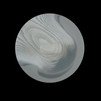 White Translucent Shank-Back Button - 44L/28mm - Detail