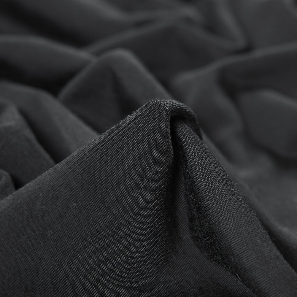 Black Stretch Tubular Knit Detail
