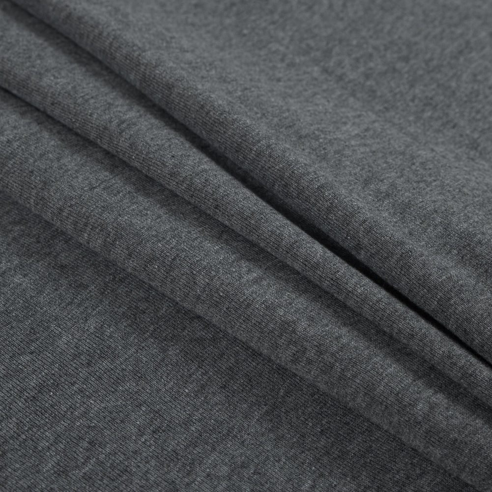 Heather Gray Stretch Tubular Rib Knit - Folded