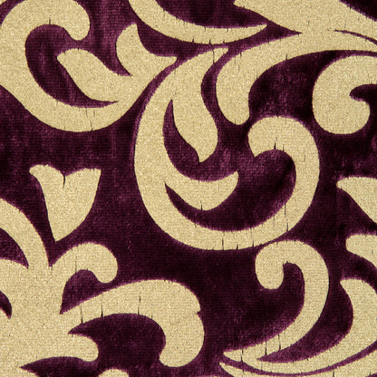 Royal Purple Velvet with Royal Gold Foil Foliage Design Detail