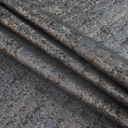 Metallic Gray and Wood Ash Abstract Brocade - Folded