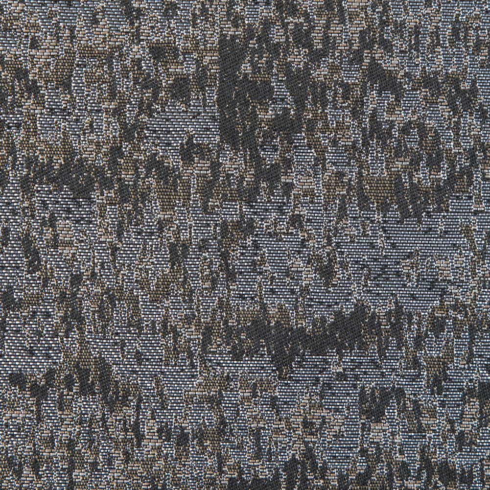 Metallic Gray and Wood Ash Abstract Brocade - Detail