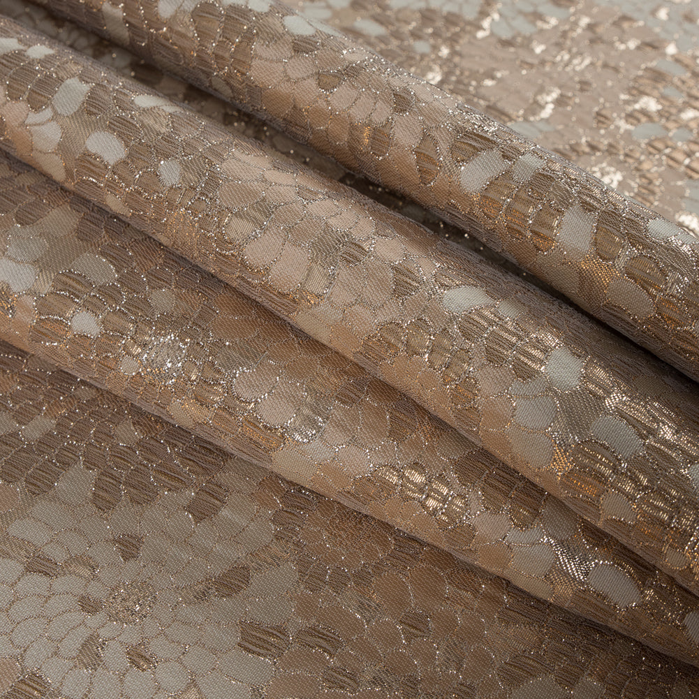 Metallic Gold and Sun Kiss Beige Floral Brocade Detail