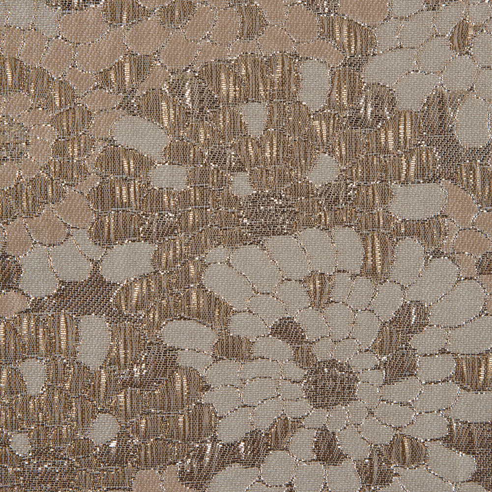 Metallic Gold and Sun Kiss Beige Floral Brocade Full
