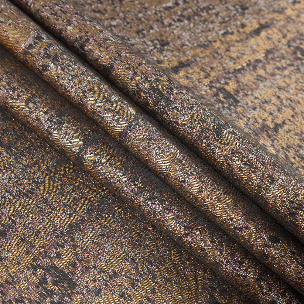 Metallic Gold and Pink Abstract Jacquard Folded
