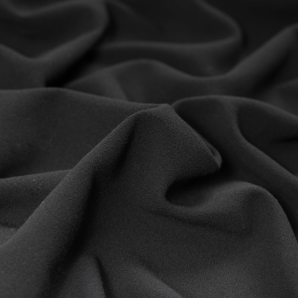 Italian Black Blended Rayon Crepe - Detail