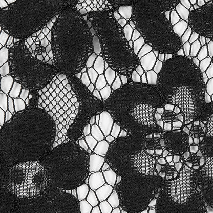 Black Floral Re-Embroidered Lace - Detail