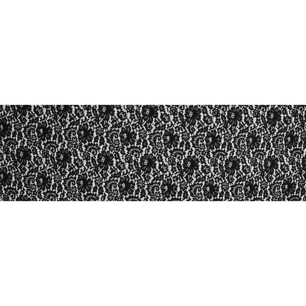 Black Floral Re-Embroidered Lace - Full