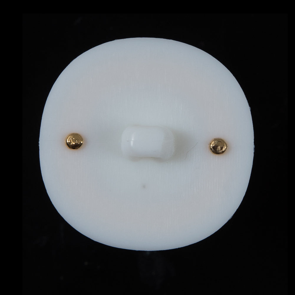 White and Gold 2-Piece Plastic Button - 48L/30.5mm Detail