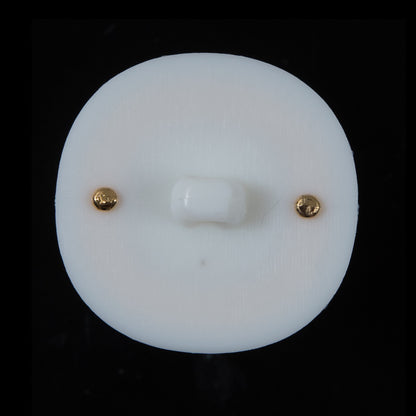 White and Gold 2-Piece Plastic Button - 48L/30.5mm Detail