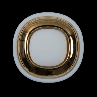 White and Gold 2-Piece Plastic Button - 48L/30.5mm