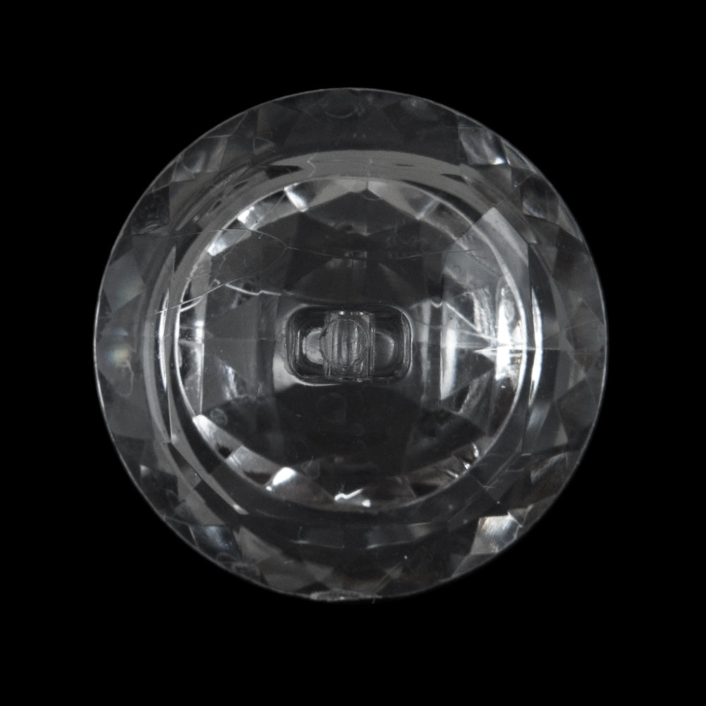 Clear Faceted Plastic Shank Back Button - 45L/29mm Detail