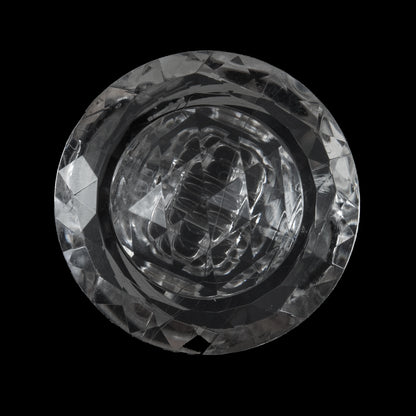 Clear Faceted Plastic Shank Back Button - 45L/29mm