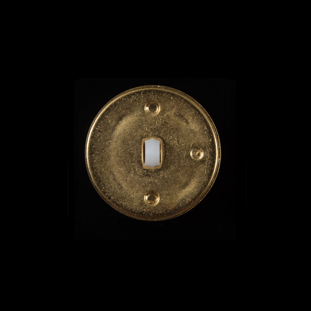 White and Gold Plastic Shank-Back Button - 50L/19mm - Detail