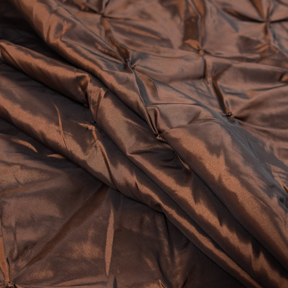 Rust and Black Iridescent Pintucked Taffeta - Folded