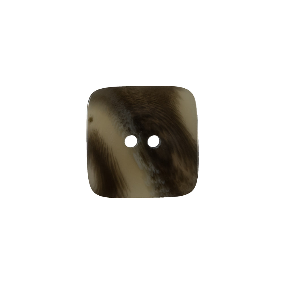 Olive Gray Square Two-Hole Plastic Button - 24L/15mm Detail