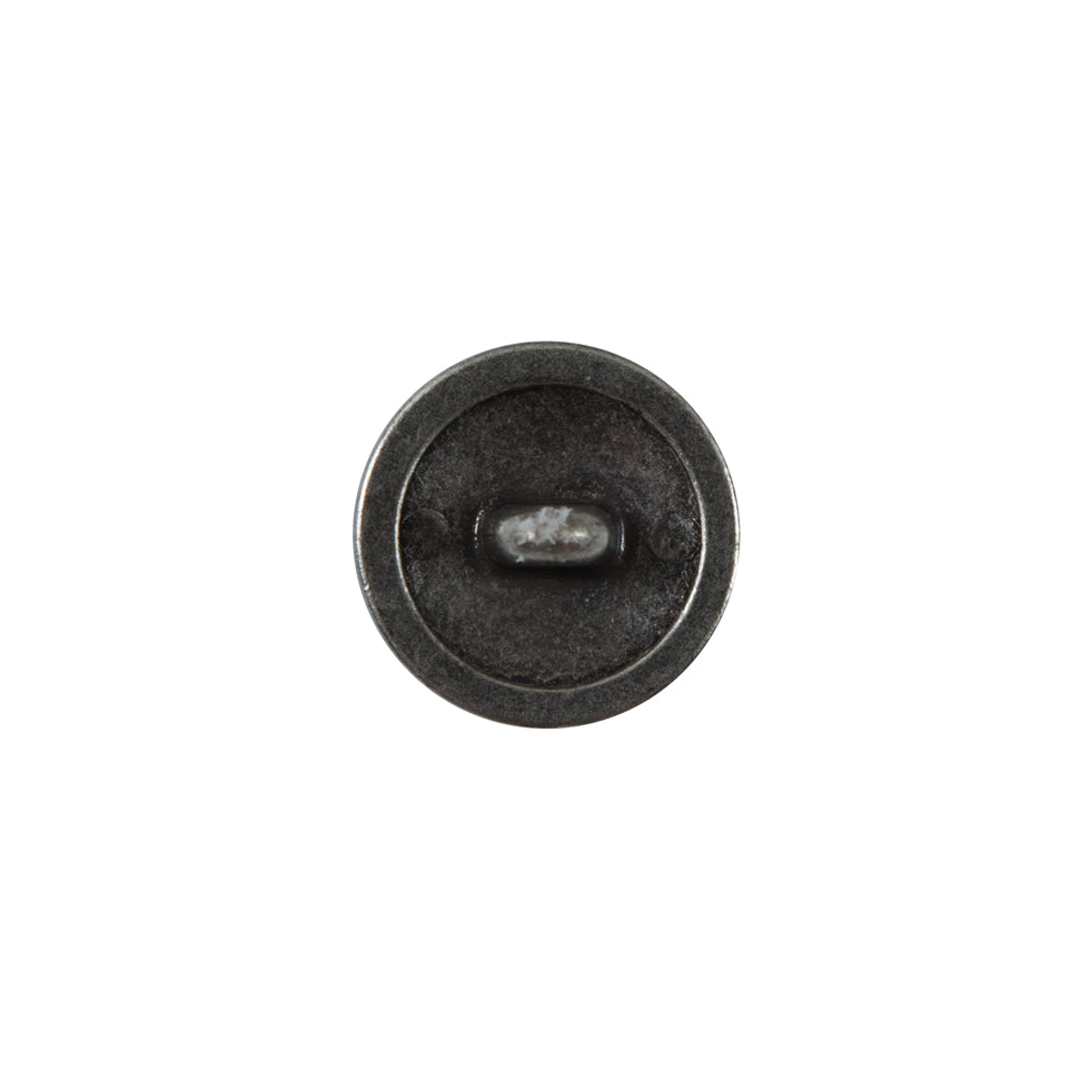 Silver Floral Etched Metal Shank Back Button - 24L/15mm Detail
