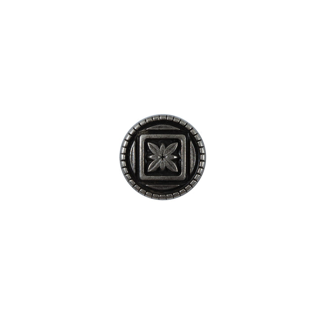 Silver Etched Metal Button - 18L/11mm