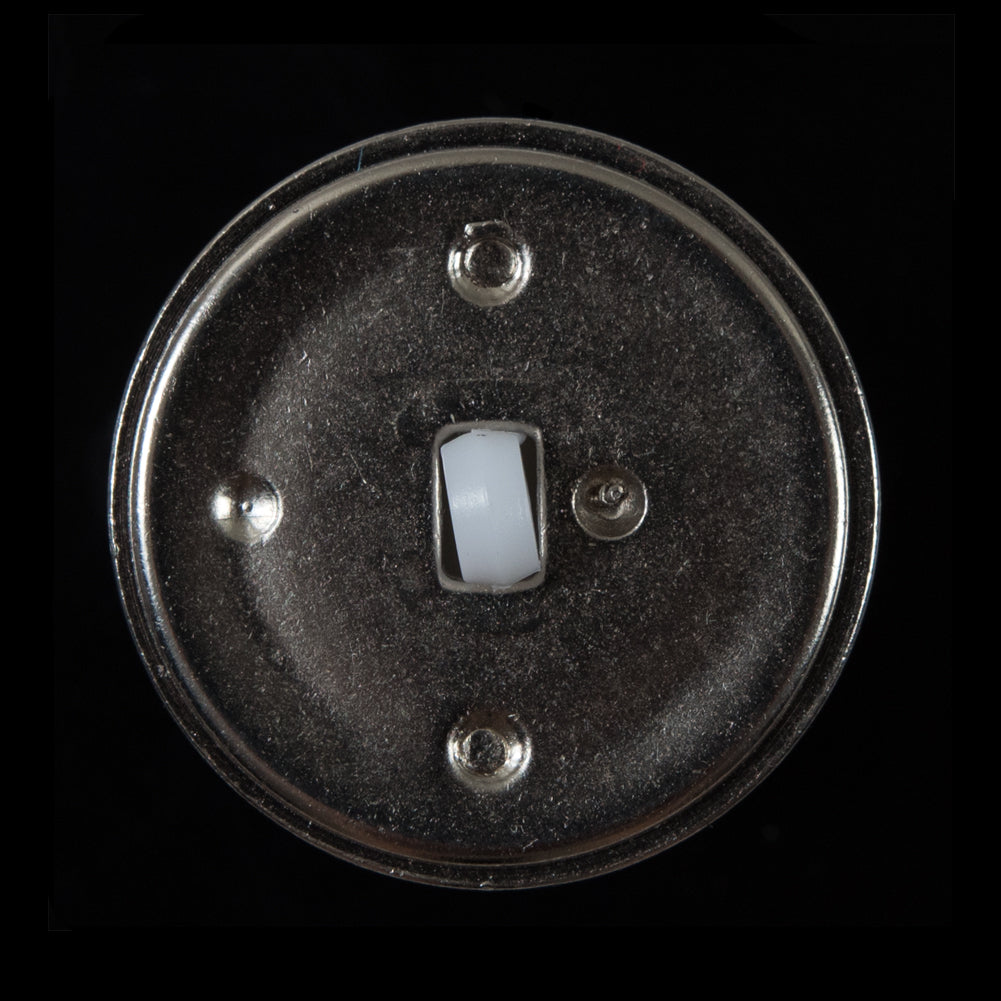 White and Gray Plastic Shank-Back Button - 50L/32mm - Detail