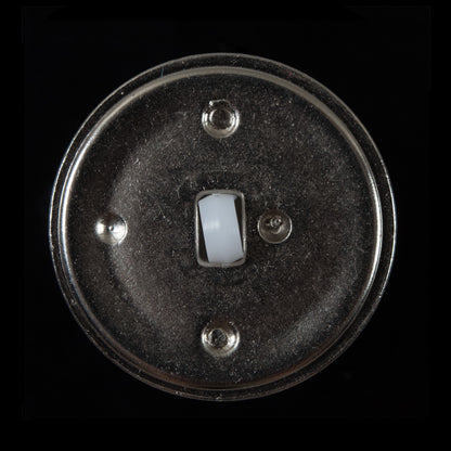 White and Gray Plastic Shank-Back Button - 50L/32mm - Detail