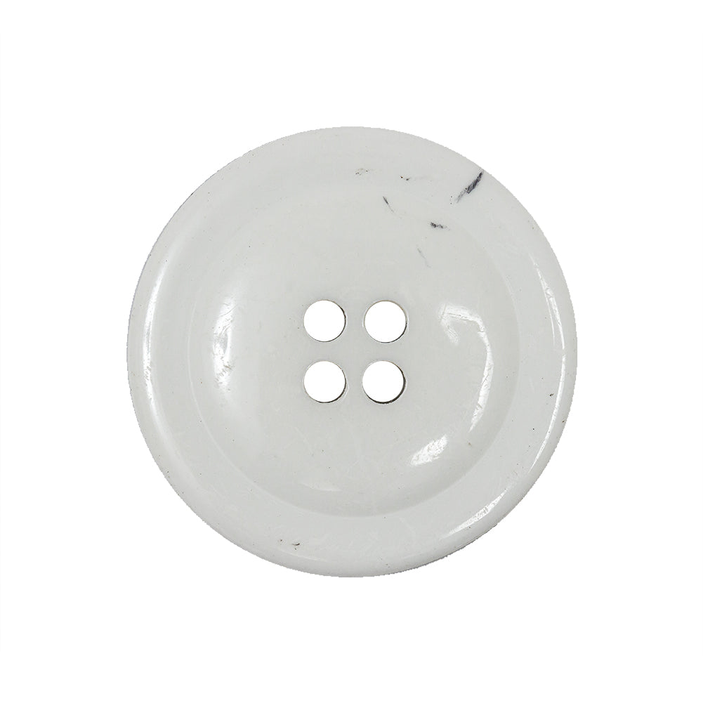 White and Black 4-Hole Plastic Button - 40L/25.5mm Detail