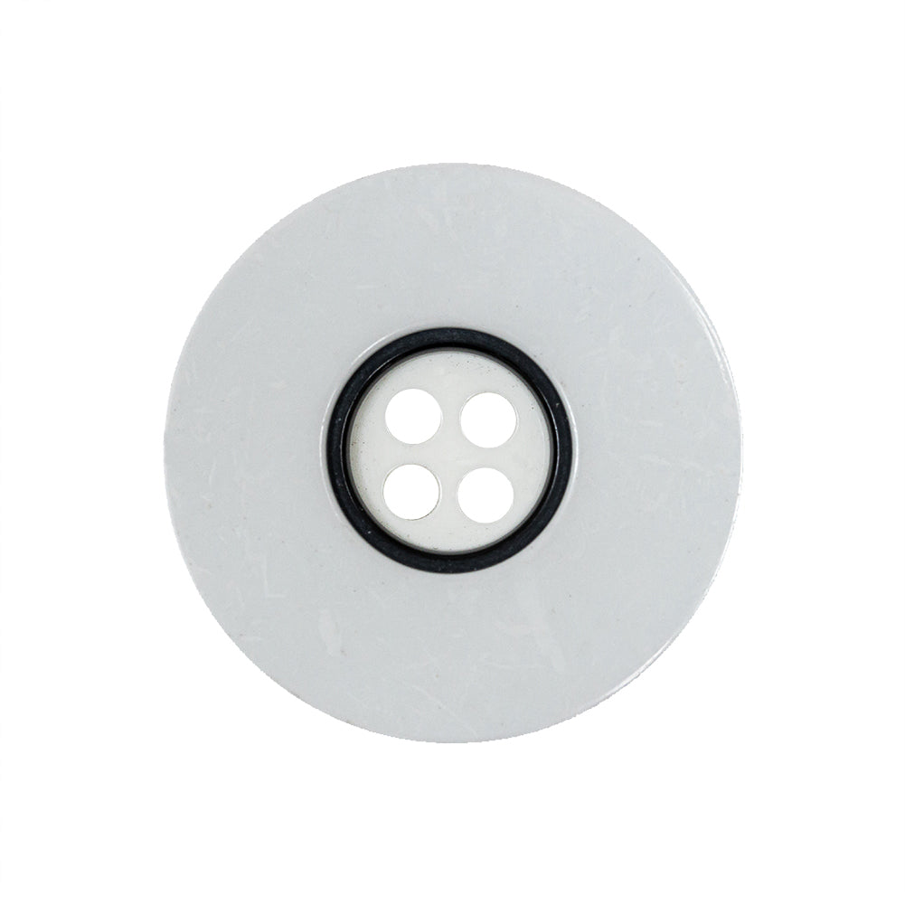White and Black 4-Hole Plastic Button - 40L/25.5mm