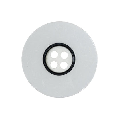 White and Black 4-Hole Plastic Button - 40L/25.5mm