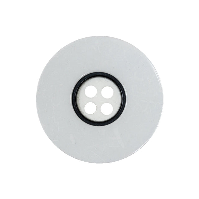 White and Black 4-Hole Plastic Button - 40L/25.5mm