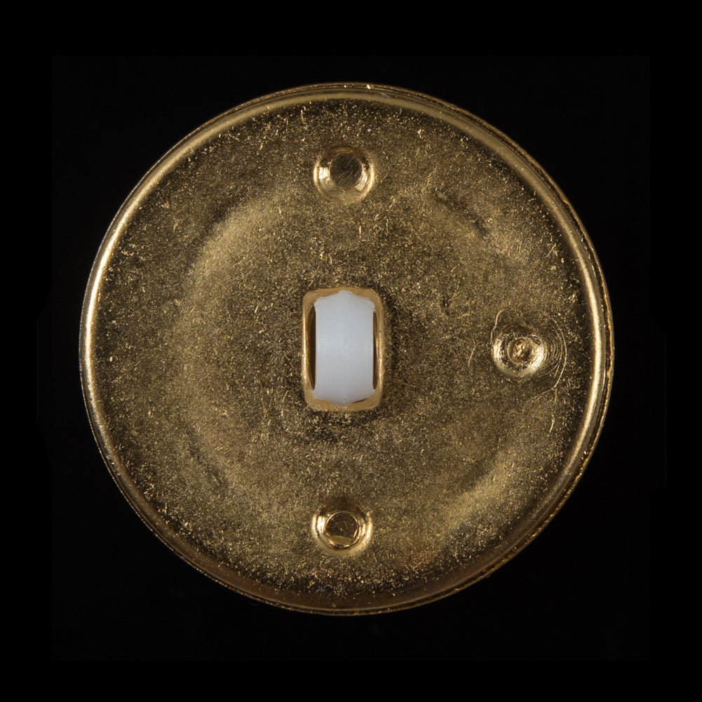White and Gold Plastic Shank-Back Button - 50L/32mm Detail