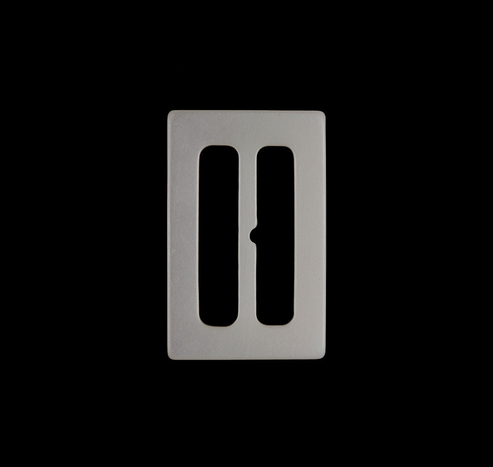 Ivory Rectangular Plastic Buckle - 2"