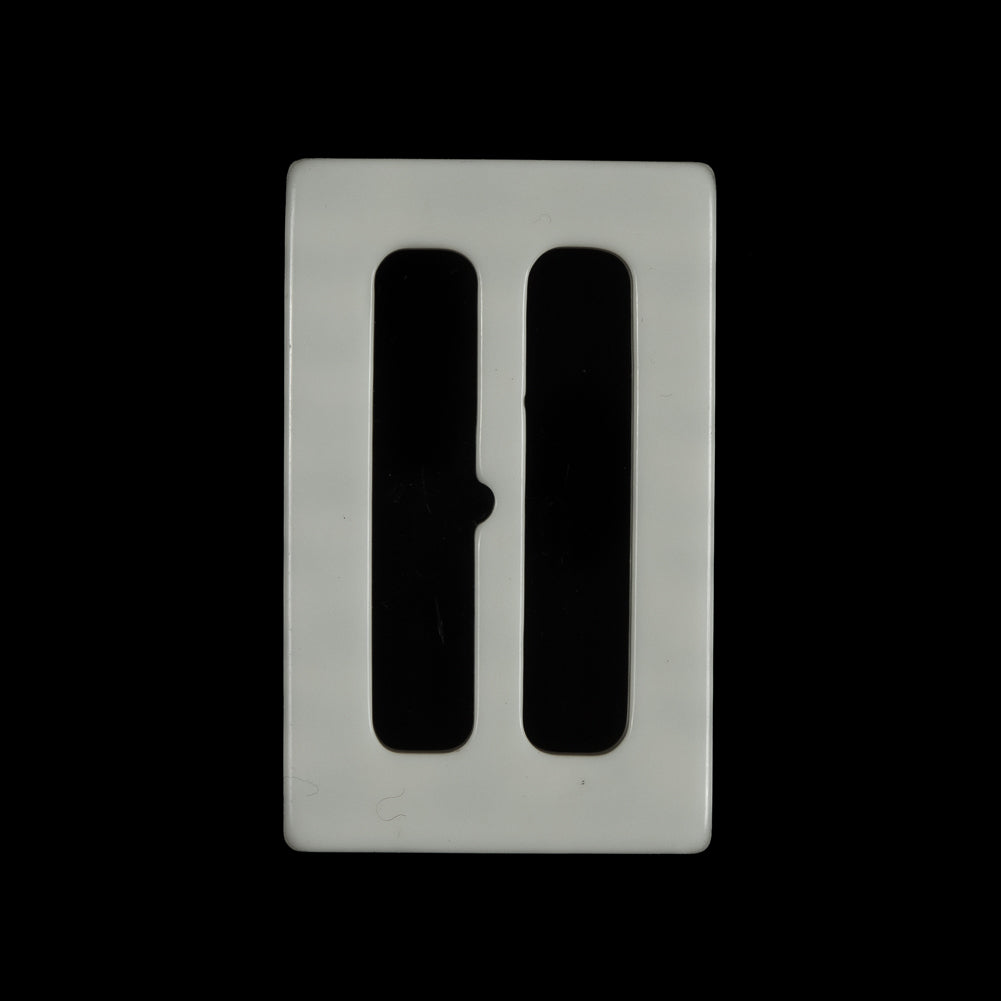 Ivory Rectangular Plastic Buckle - 2.5" Detail