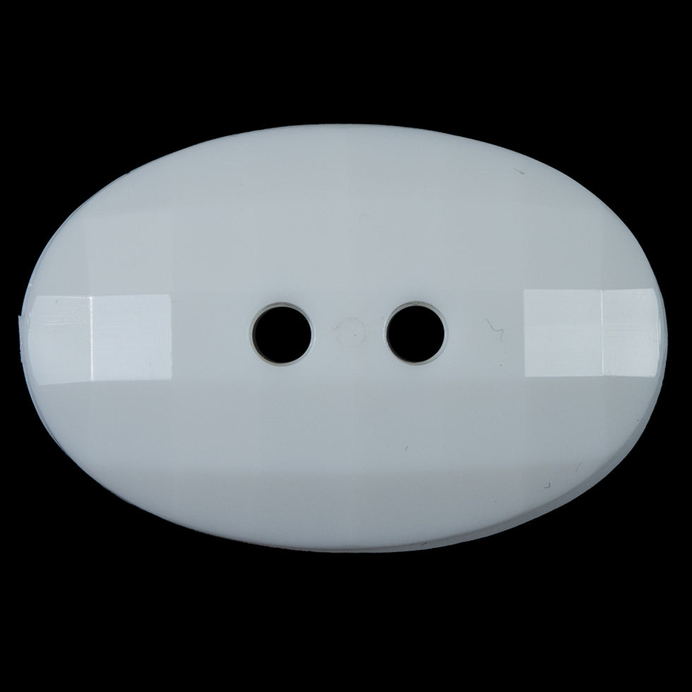 White Bevel Cut 2-Hole Oval Button - 64L/40.5mm Detail