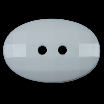 White Bevel Cut 2-Hole Oval Button - 64L/40.5mm Detail