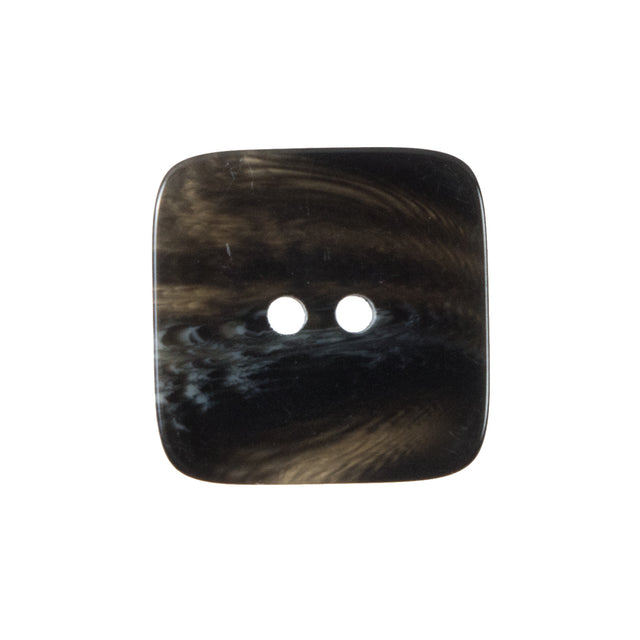 Black Square Two-Hole Plastic Button - 36L/22mm